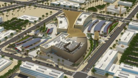 Aerial view of Sinnovate technology hub in Saudi Arabia during the day